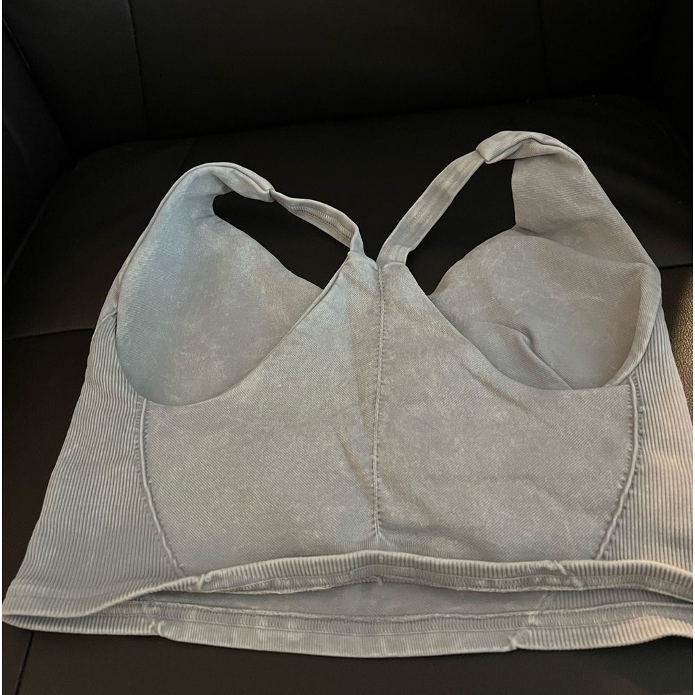 Free People Movement Great Karma Crop Tops In Ice Grey - Size M/L - Picture 3 of 4